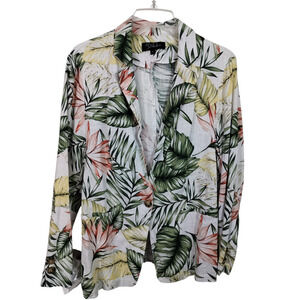 3282) RD & Koko Button Up Lightweight Tropical Linen Blazer Size Large